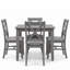 Ensemble de table de salle à manger compacte 5 pièces, comprenant 4 chaises rembourrées grises confortables pour petits appartements-2072385359