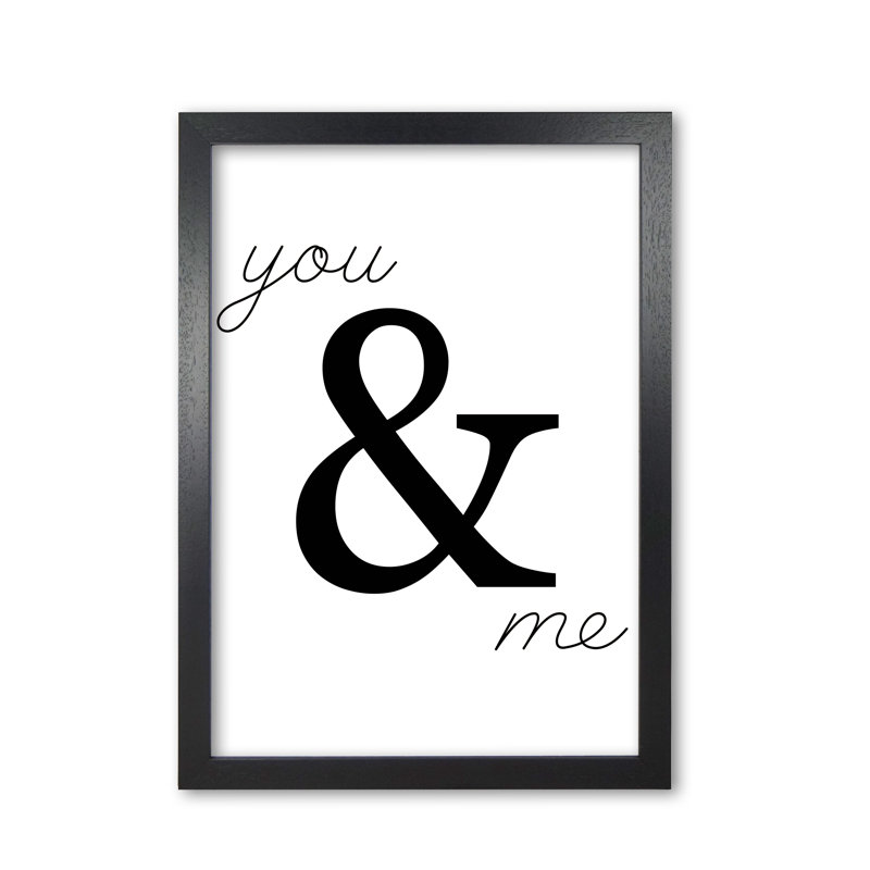 You & Me - Print, 30 cm H x 21 cm W x 5 cm D, Black Grain Frame