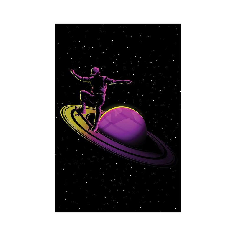 Retro Skate Saturn by Alberto Perez - Wrapped Canvas Print, 101.6 cm H x 66.04 cm W