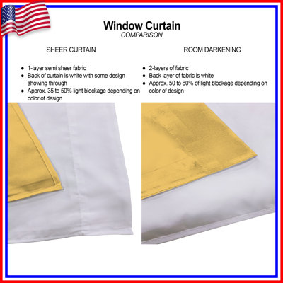 Solid Yellow Background Window Curtains Solid Color Sheer & Room Darkening - 2 Panels