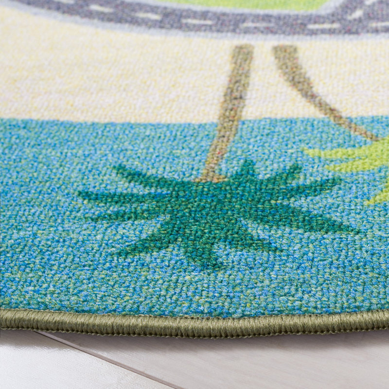 Kids Playhouse 200 Performance Machine Washable Rug, Round 5'