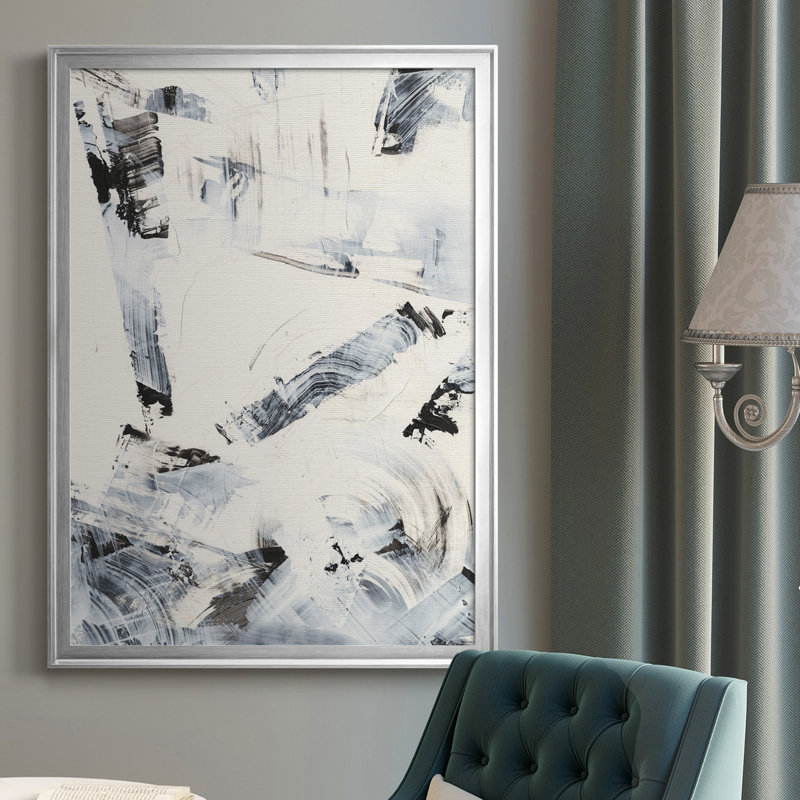 Fracture de glace II - toile encadrée de qualité supérieure - prête à être accrochée, Toile avec cadre argenté