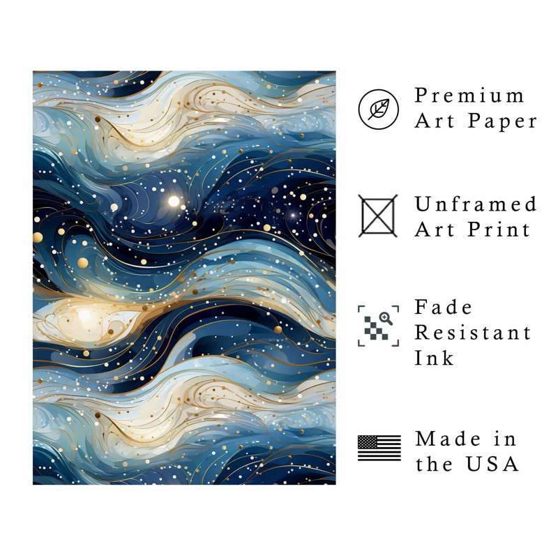 «Abstract Flow Elegance II», reproduction d'art moderne sans cadre, H 10 po x l 8 po