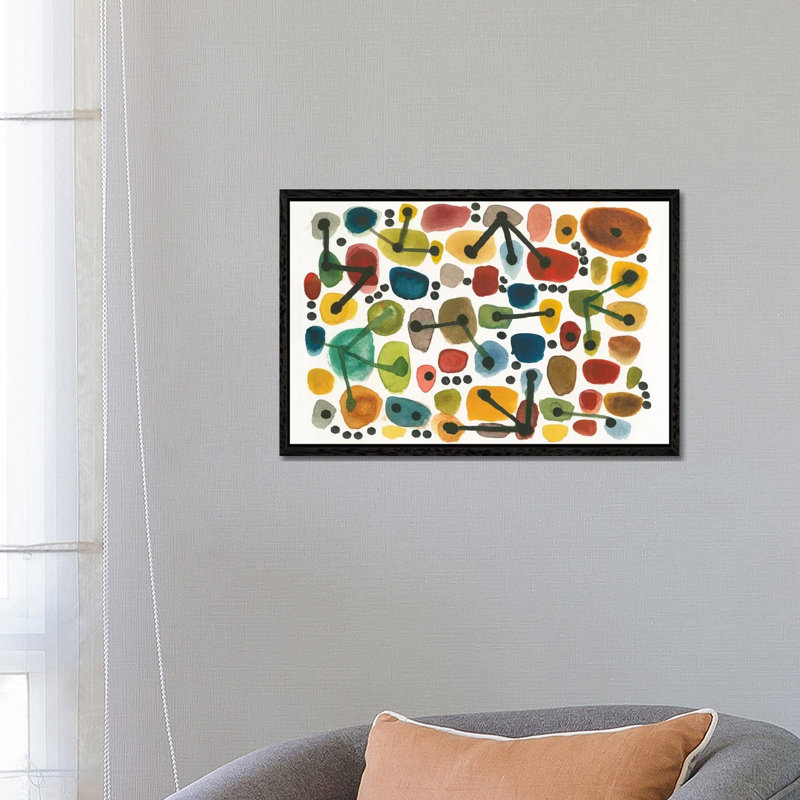 Mid Century I 1 Piece Painting on Canvas, 66.04 cm H x 45.72 cm W, Black Floater Framed