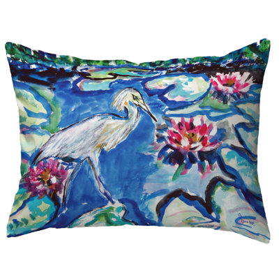  Coussin lombaire intérieur / extérieur Heron and Waterlilies