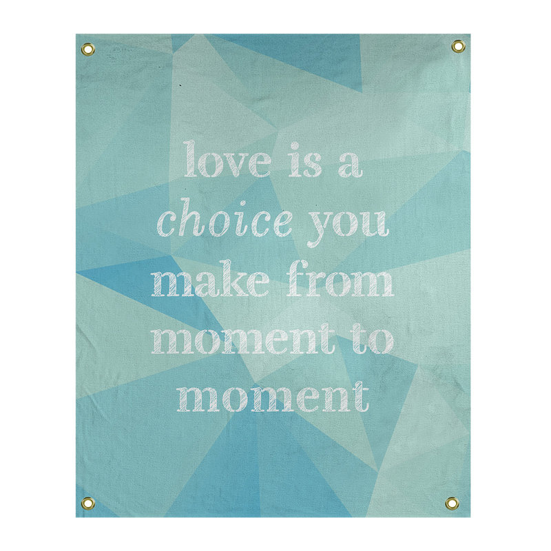 Tapisserie de polyester en faux gemme love is a choice quote, H 80 po x l 59 po, Zircon