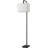 60" Modern Square Floor Lamp, Matte Black Body With White Fabric Shade, Reading Lamp For Home Office