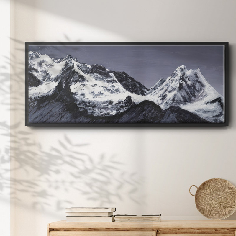 Moonlit Mountain Range I - Framed Canvas