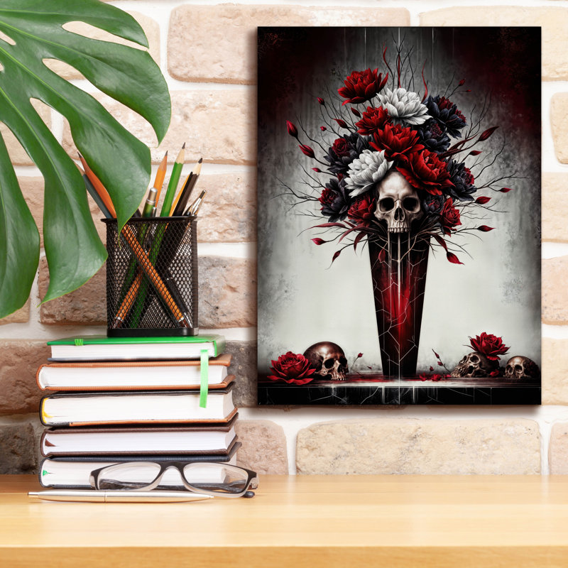 «Dead Flowers 2» par KIR.DART, art mural sur toile, H 16 po x l 12 po x P 0,75 po