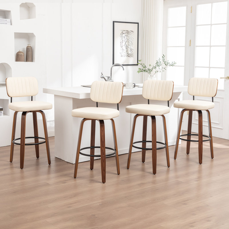 Tabourets pivotants de comptoir et de bar, Tabouret de bar (siège d'une hauteur de 30,7 po), Beige