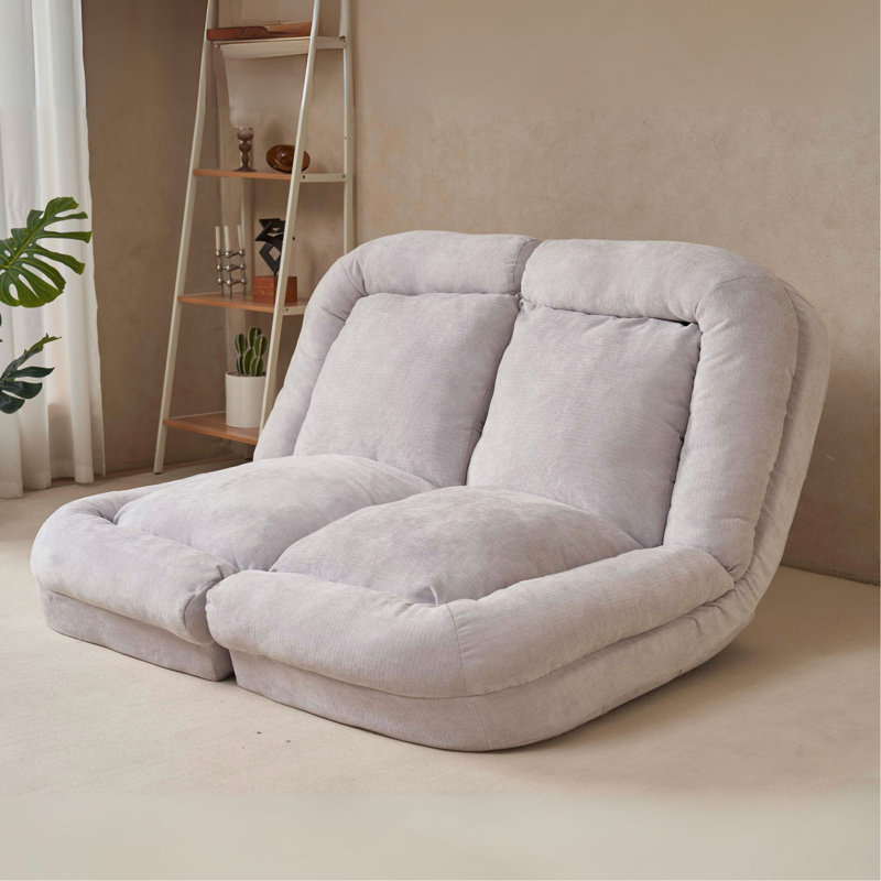 Canapé-lit convertible double escamotable, Tissu blanc