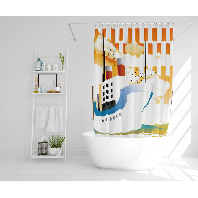 Ingrid Polyester Shower Curtain, 168cm H x 168cm W