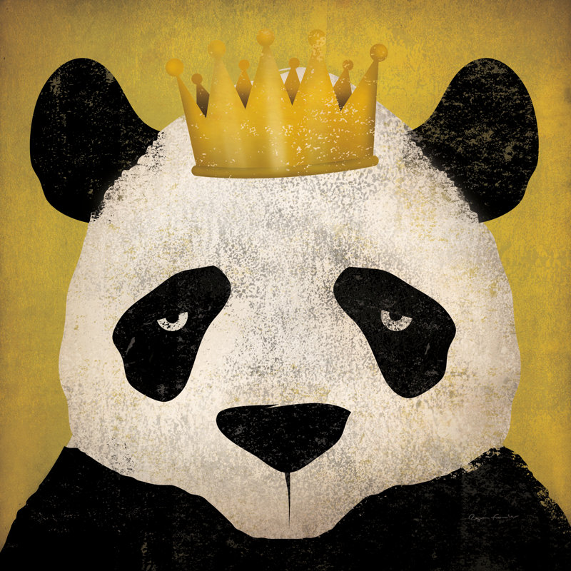 Panda With Crown by Ryan Fowler - Wrapped Canvas Painting, 30cm H x 30cm W x 3.8cm D
