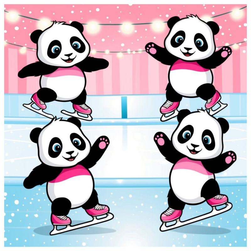 Coussins décoratifs panda, 14 X 14 pouces