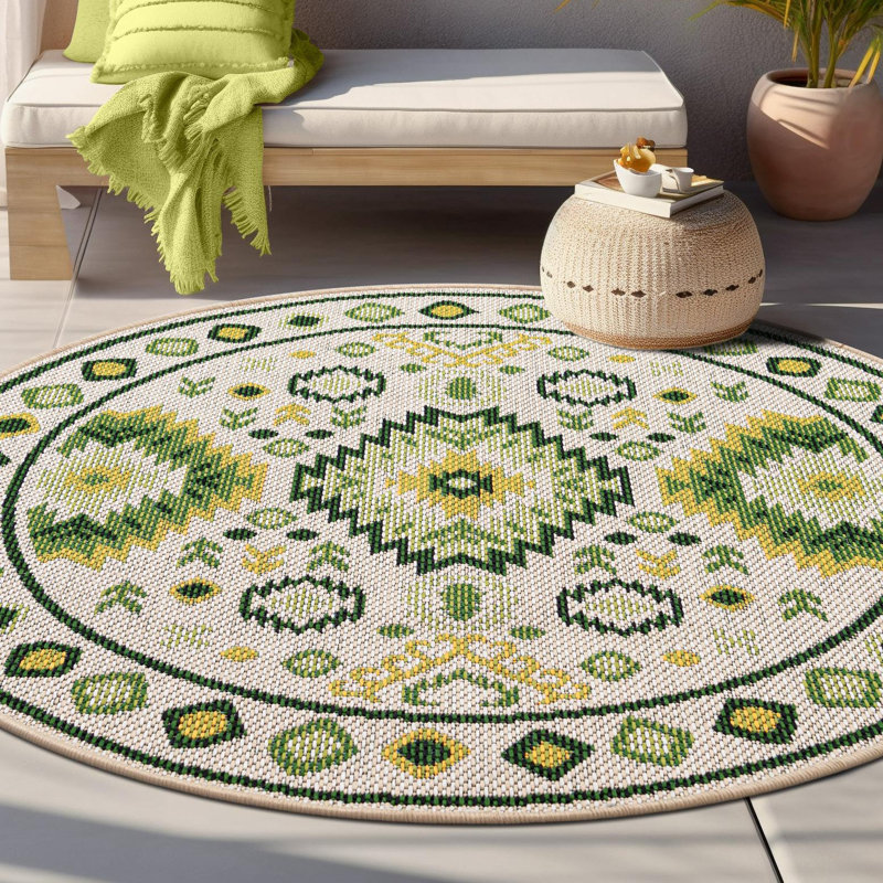 Jalapa Marlenia Indoor/Outdoor Area Rug, Rond 7 pi 10 po