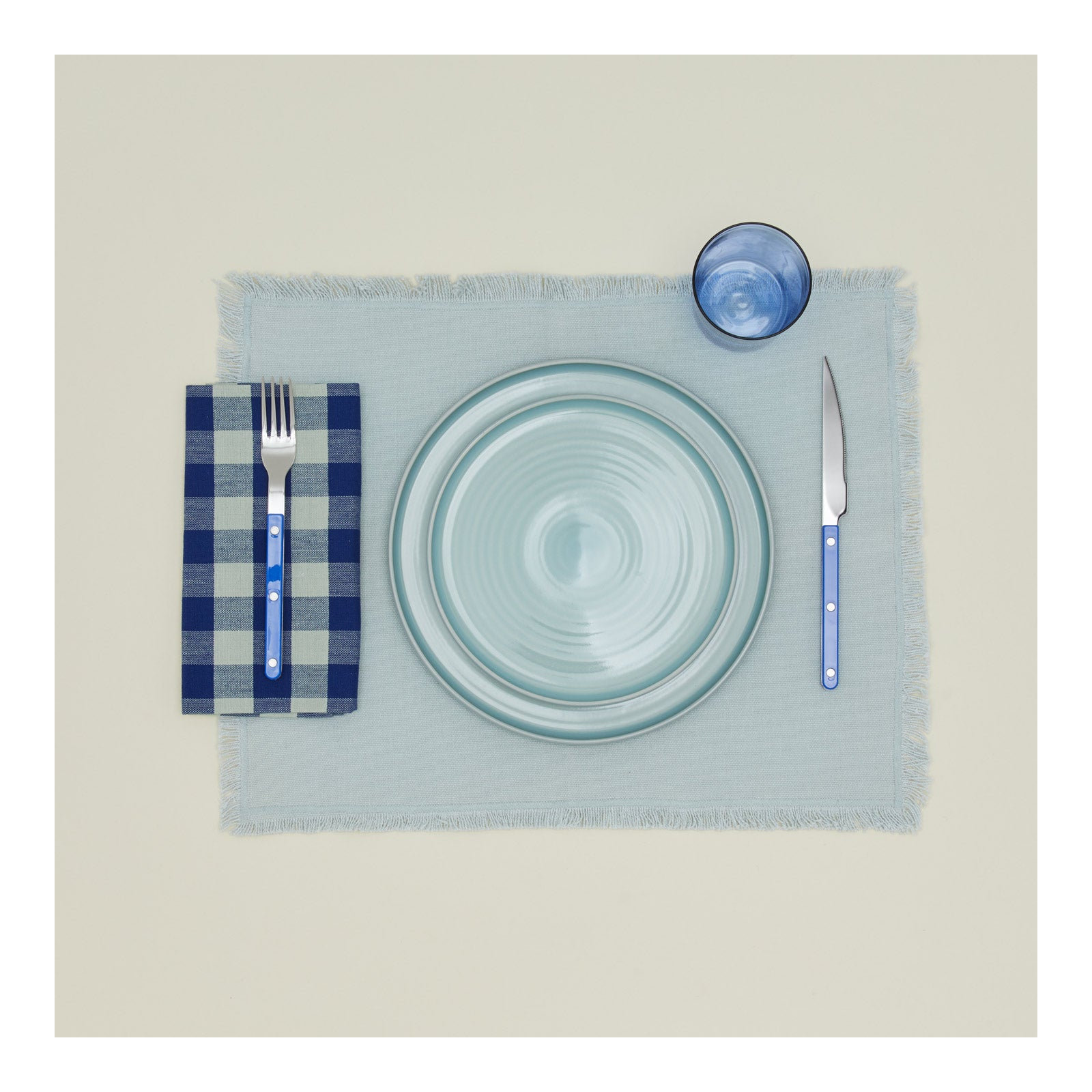 Essential Gingham Dinner Napkins, Blue/Sky