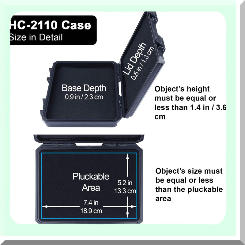 AquaGuard Mini Hard Case - IP66 Splash-Proof, Foam Insert, Interior