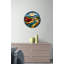 Horloge murale abstraite paysage abstrait en verre trempé, décor coloré Art moderne - horloge circulaire coucher de soleil vibrant, cadeau de maison unique-877602129-877602130
