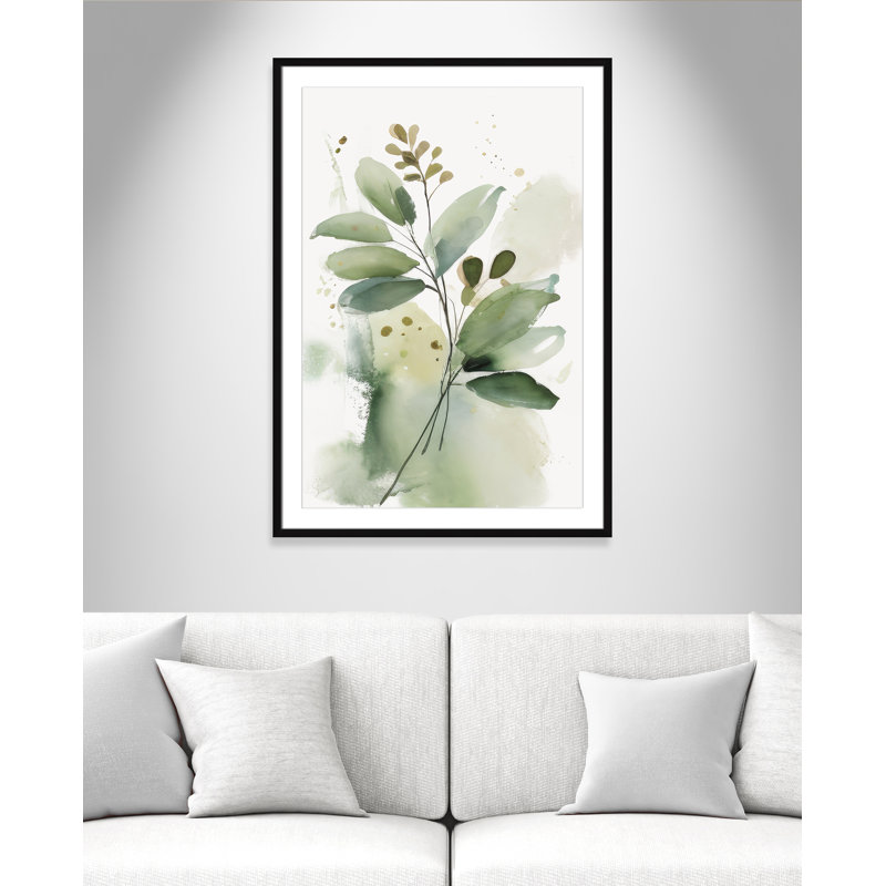 «Greenery Serenade I» par Irena Orlov, L 29,5 po x H 41,5 po, Matted Print, Noir satiné