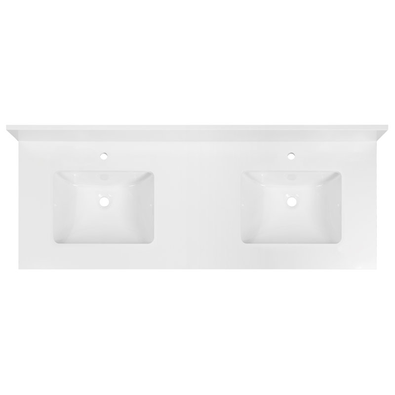 Plateau de meuble-lavabo simple 61 po avec lavabo, Givre matinal