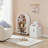 Pink/Cream Collapsible Folding Woven Kids Plush Laundry Hamper Toy Storage With Liner And Handles - Sleepy Teddy Bear