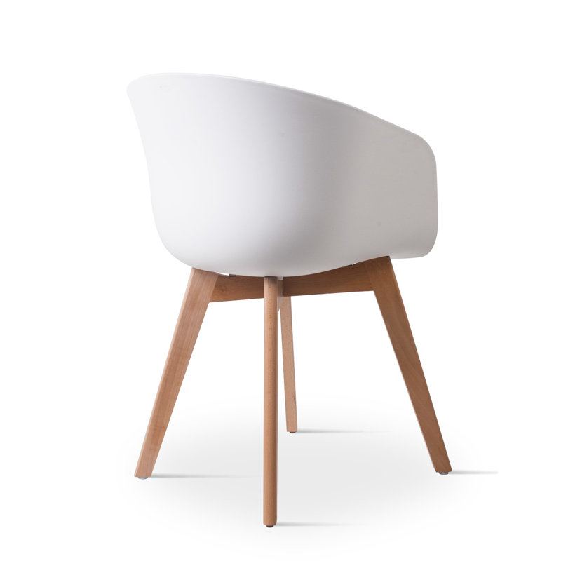 Ensemble de 4 chaises en bois et en polypropylène Shakia, Blanc
