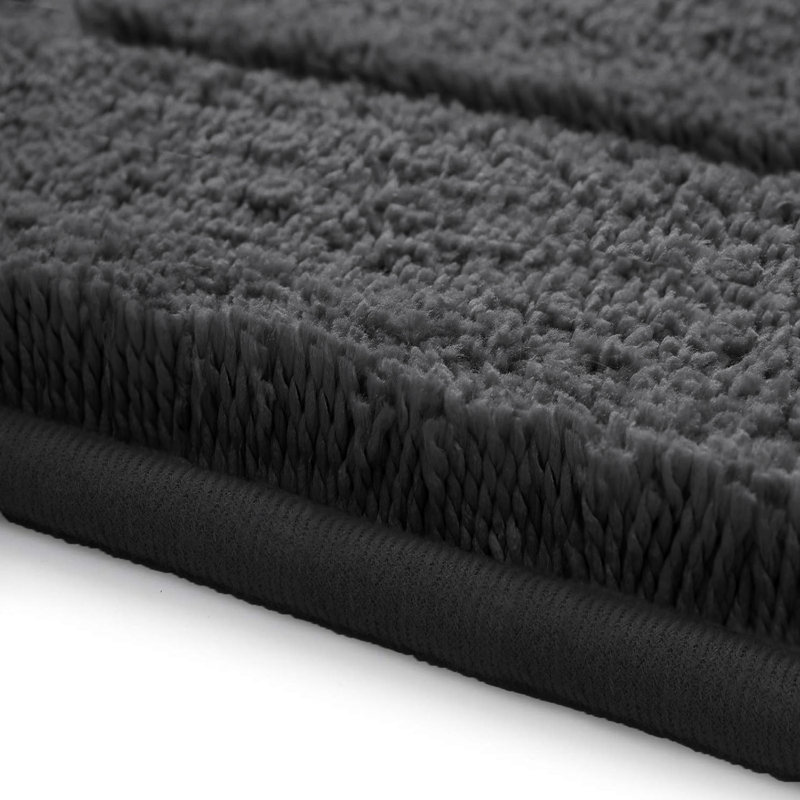 Ensemble de tapis de bain 2 pièces 100% polyester, Gris anthracite