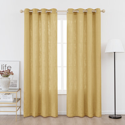 Kambi Semi-Sheer Linen Blend Curtain Set