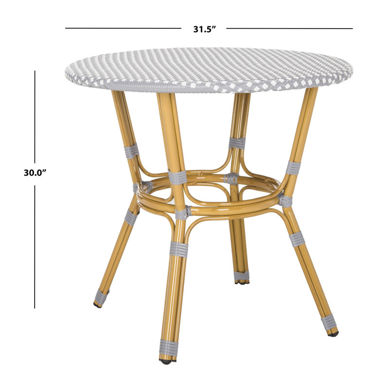 Table bistro Wilburg, Gris / blanc