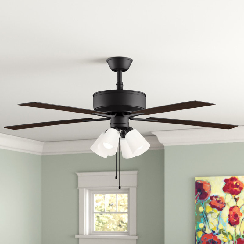 Pro Plus 114 White 4 Light Kit 52'' Ceiling Fan with LED Lights, Black/Espresso