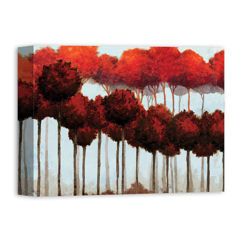 « line trees », reproduction de peinture à l’acrylique sur toile tendue, H 12 po x l 16 po, Toile