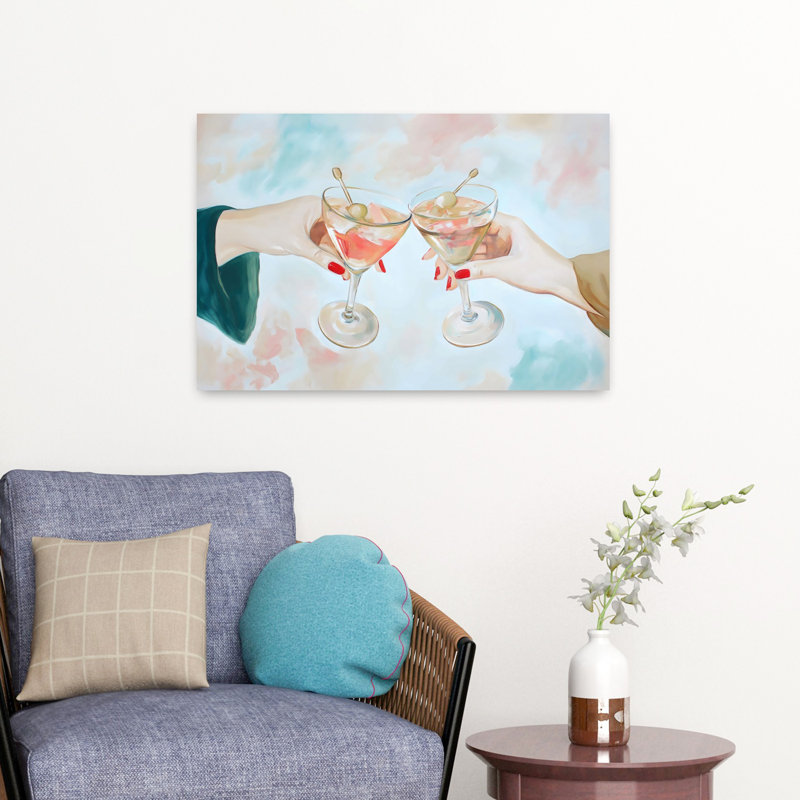A Toast Abstract, art mural contemporain, 16" H x 24" W