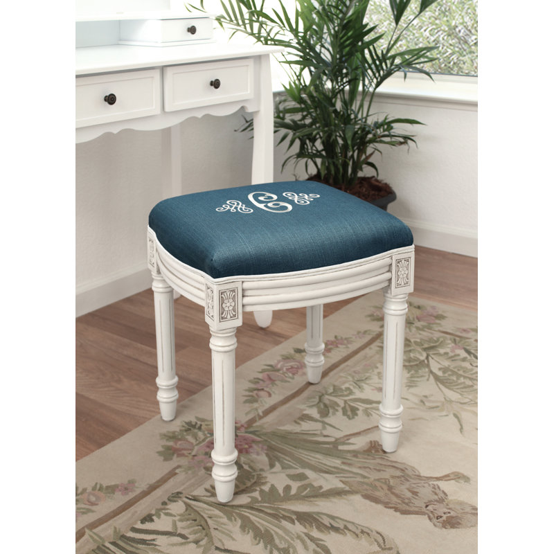 Tabouret de coiffeuse Lombardi, C, Bleu marine