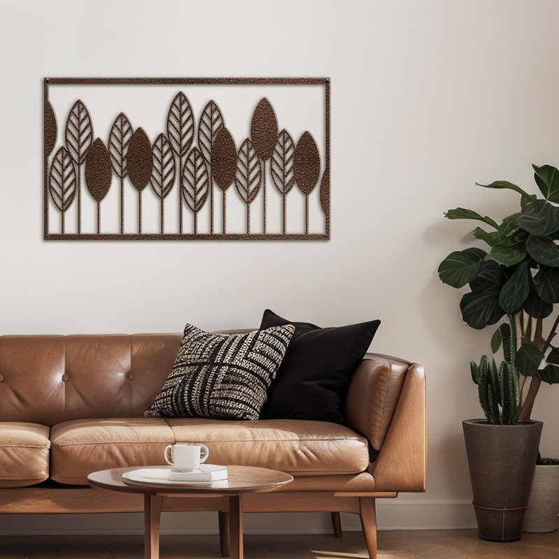 Décoration murale en métal, Bronze, H 12 po x l 24 po x P 0,05 po