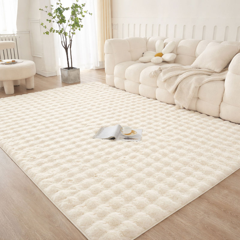 Aspire Homeware Cream Bubble Texture Area Rug, CREAM, 80x150cm