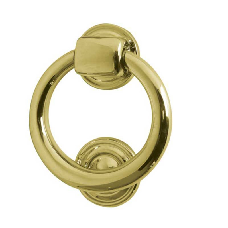 Ring Knocker, Polished Brass