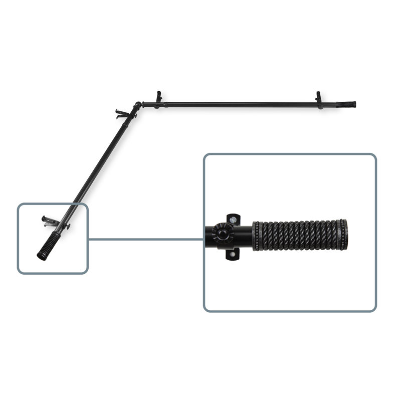 Tringle à rideaux simple filetée Elyse, 28 po à 48 po, Noir