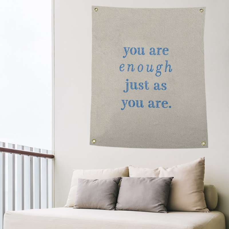 En polyester, vous êtes assez tapisserie quot, H 59 pi x l 50 po, Blanc / Bleu