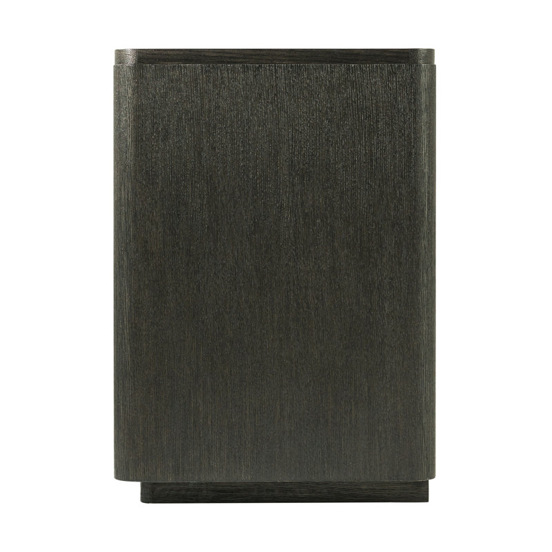 Repose 3 - Drawer Solid Wood Nightstand, Charcoal Oak