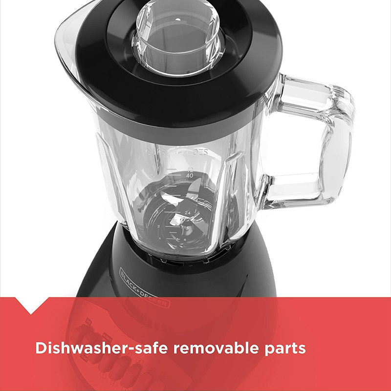 Black + Decker 10-speed Countertop Blender, 6-cup Glass Jar