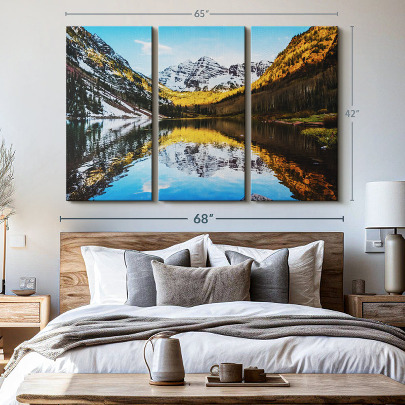 «Maroon Bells Mountain Scene» sur toile, H 42 po x l 65 po x P 1,25 po