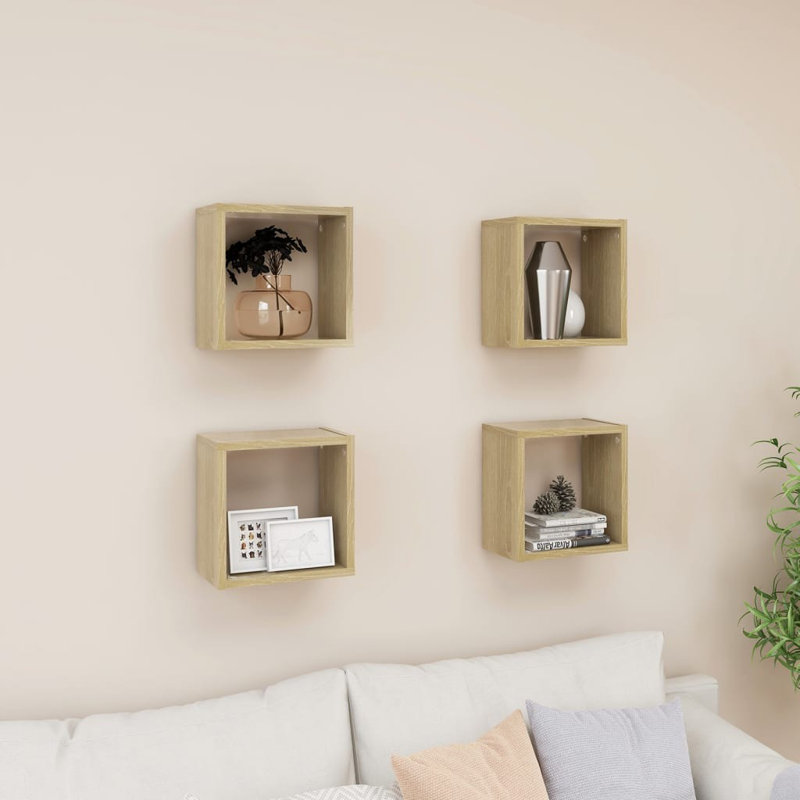 Gleneva 4 Piece Square Cube Shelf
