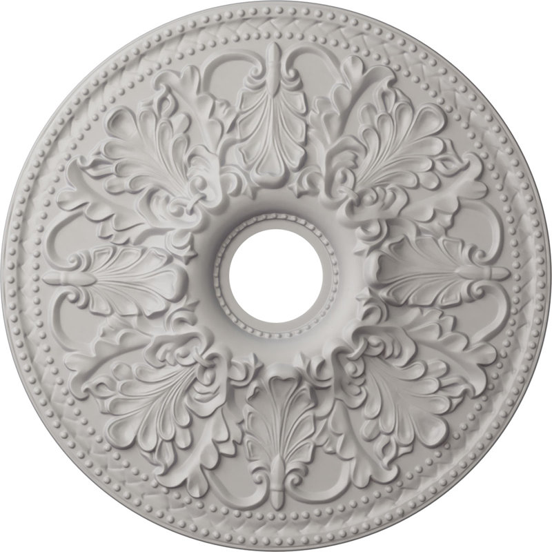 23 médaillon de plafond Ashley de 23 7/8 po x 4 po x P 2 1/8 po (convient aux auvents jusqu'à 4 3/4 po), Blanc ultra pur