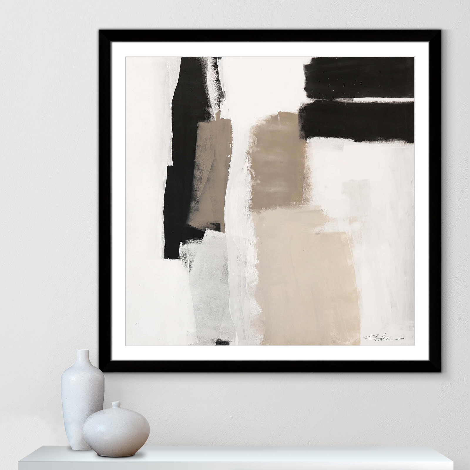 Earth Scapes II-A Print by Casa Fine Arts, Black Cube Framed, 42.5" H x 42.5" W x 1.25" D