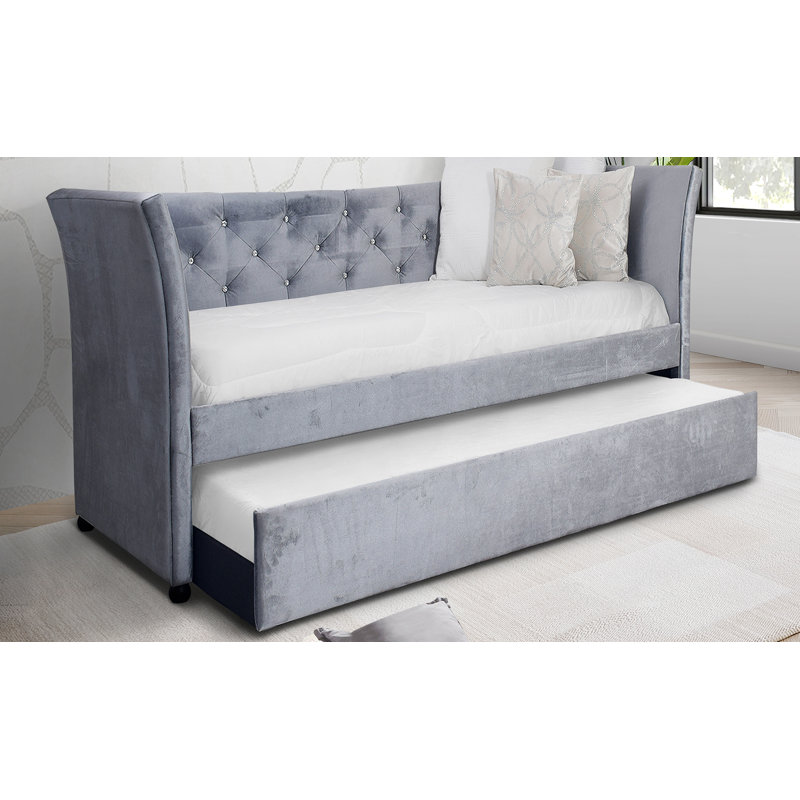 Finzer Upholstered Daybed, Light Gray