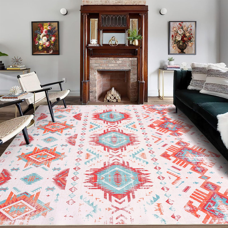 Kyarra Washable Oriental Indoor Rug, Rectangle 4' x 6'