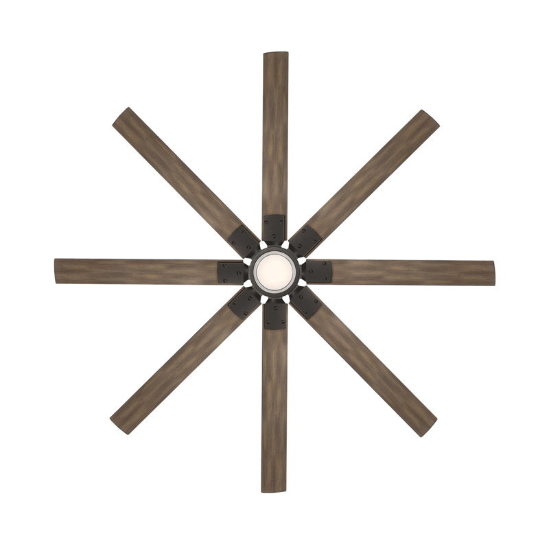 Renegade 8 - Blade Outdoor Integrated LED Smart Standard Ceiling Fan with Remote Control and Light Kit Included, 52", 3000K