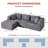 Boneless Versatile 100" W Cloud Sectional Sofa with Cup Holders - No Assembly Required, Perfect for Any Space-369156604