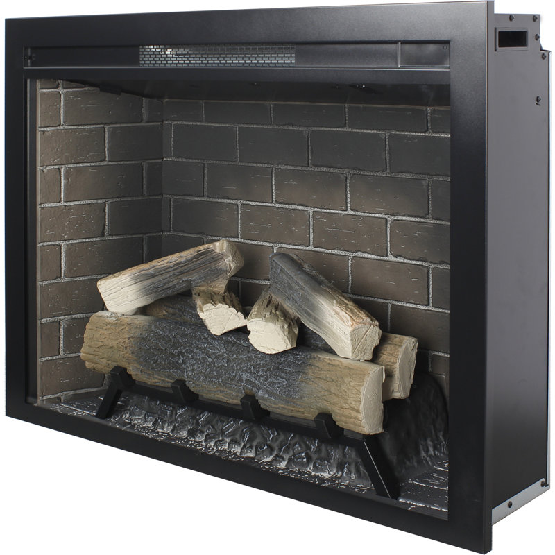 33" Infrared Electric Fireplace Insert with Touch Panel, Fixed Trim Kit & Crackling Sound