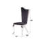 Ensemble de 2 chaises d'appoint en tissu cyren noir et acier inoxydable